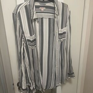 Merona Black and White Striped Shirt